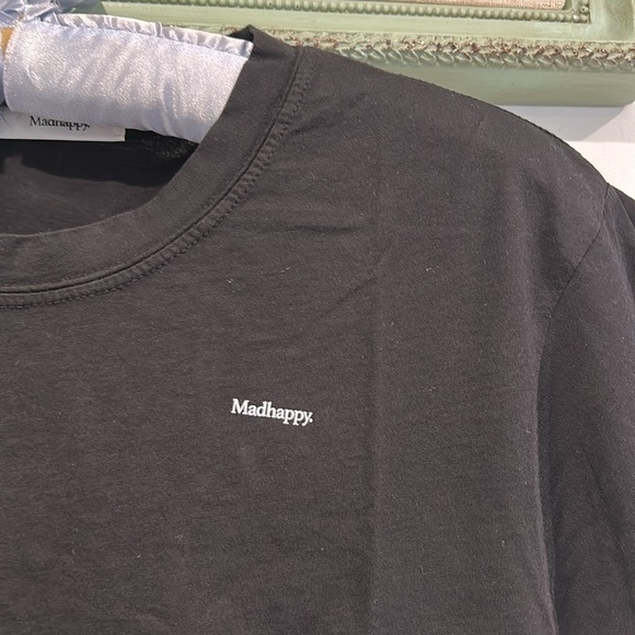 MADHAPPY women’s xs casual baby tee black / white streetwear T-shirt new w/o tag - Picture 2 of 7